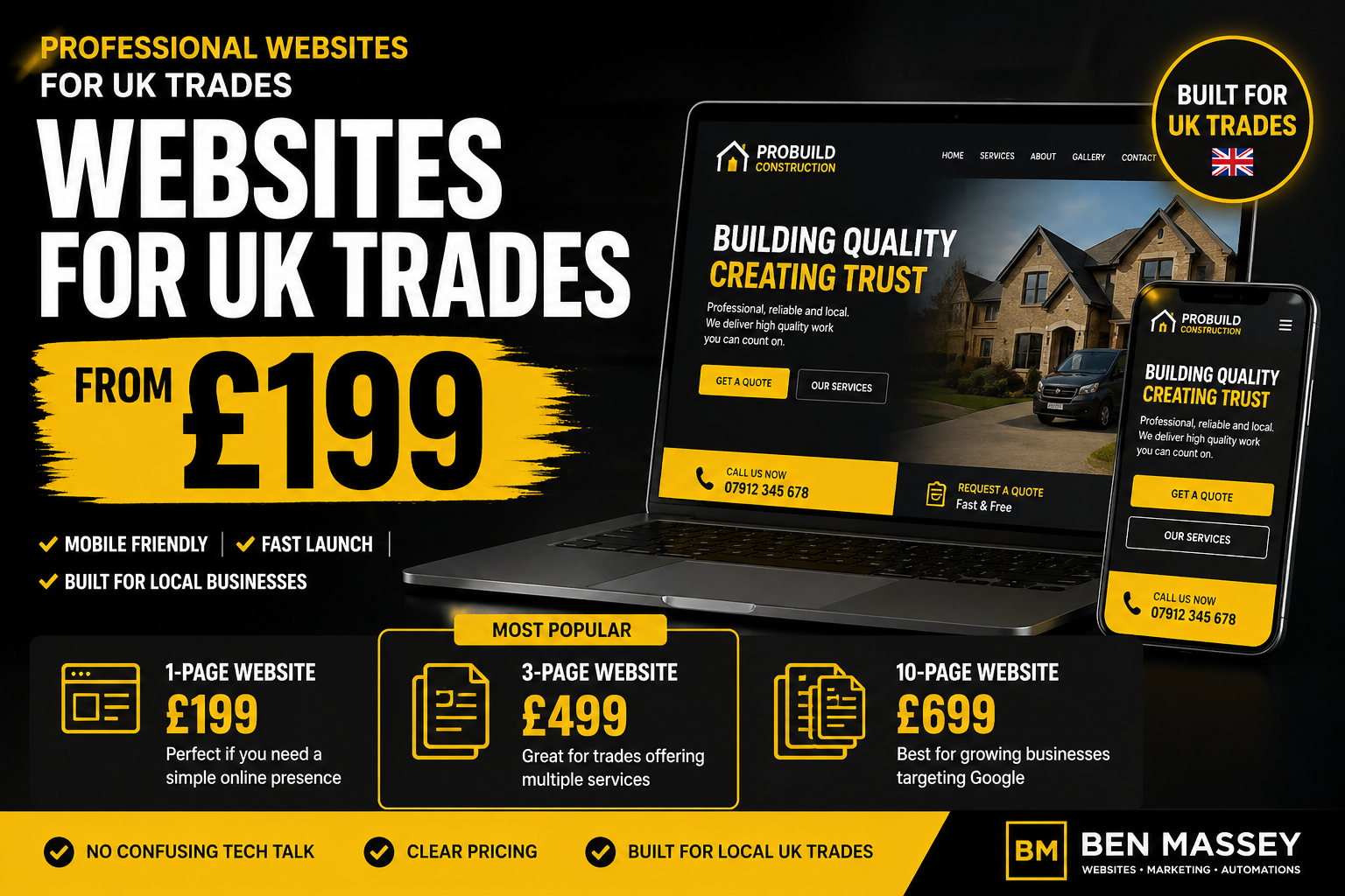Websites for UK Trades from £199