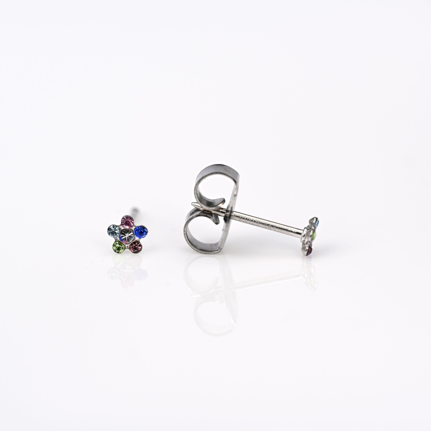 Rainbow flower stud earrings