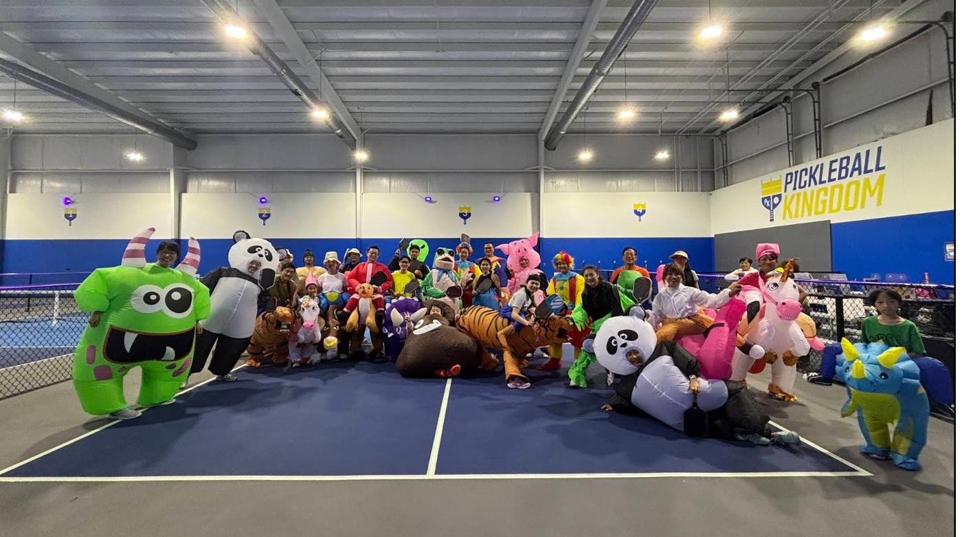 Halloween costume party on the courts at Pickleball Kingdom Pflugerville