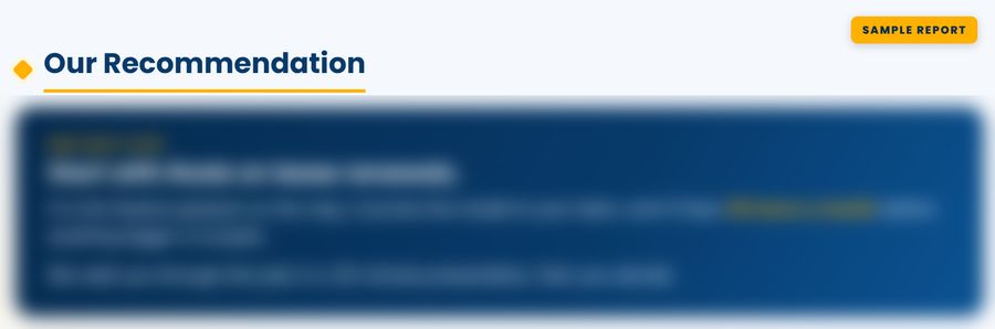 Sample AI Game Plan page: One clear recommendation