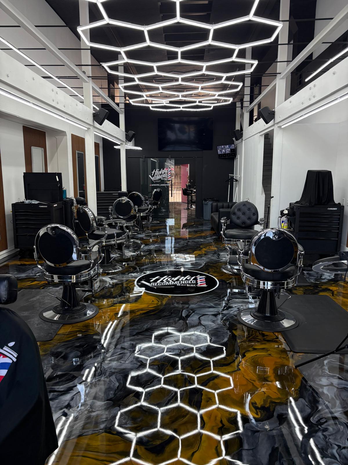 Barber chairs and studio detail