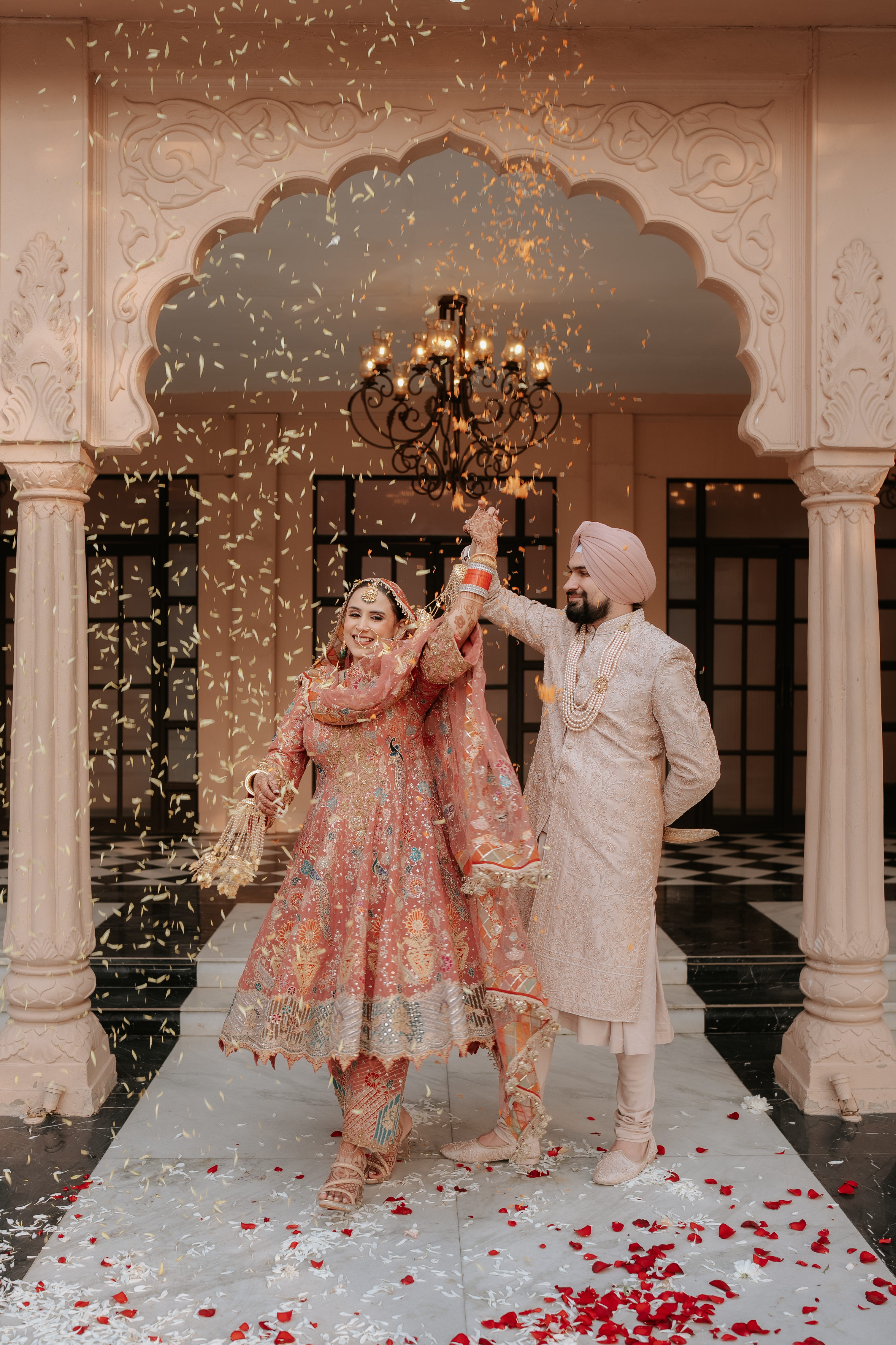 Bride showing her bridal bangles