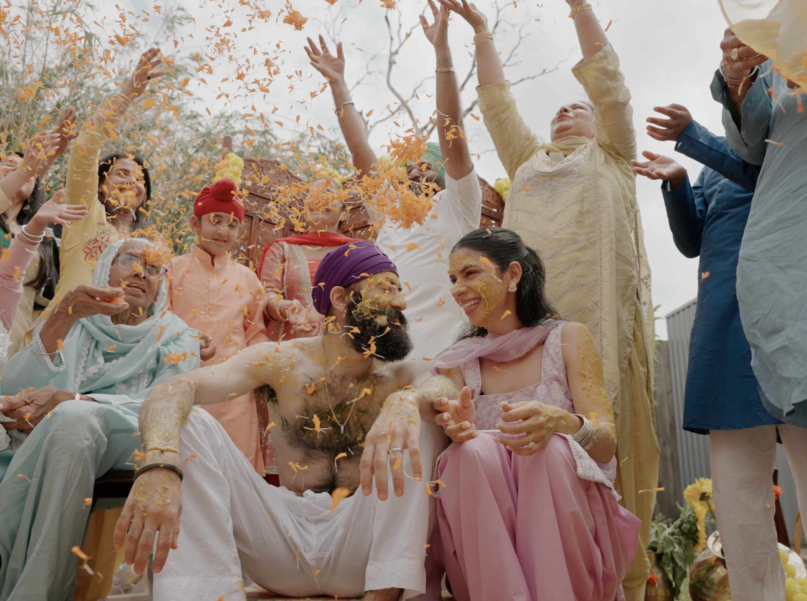 Still from the film for Narbir and Kanwal