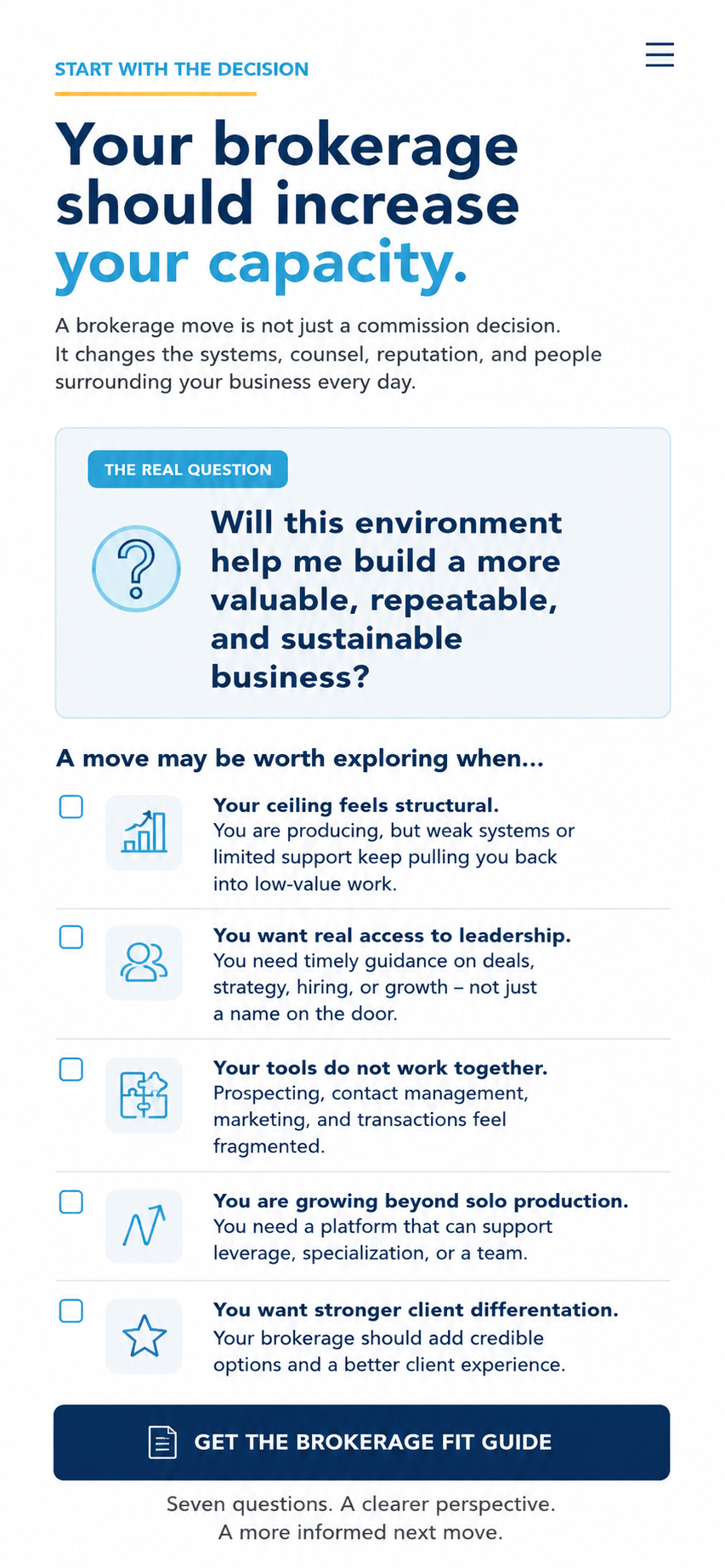 Brokerage Fit Guide Mobile Version