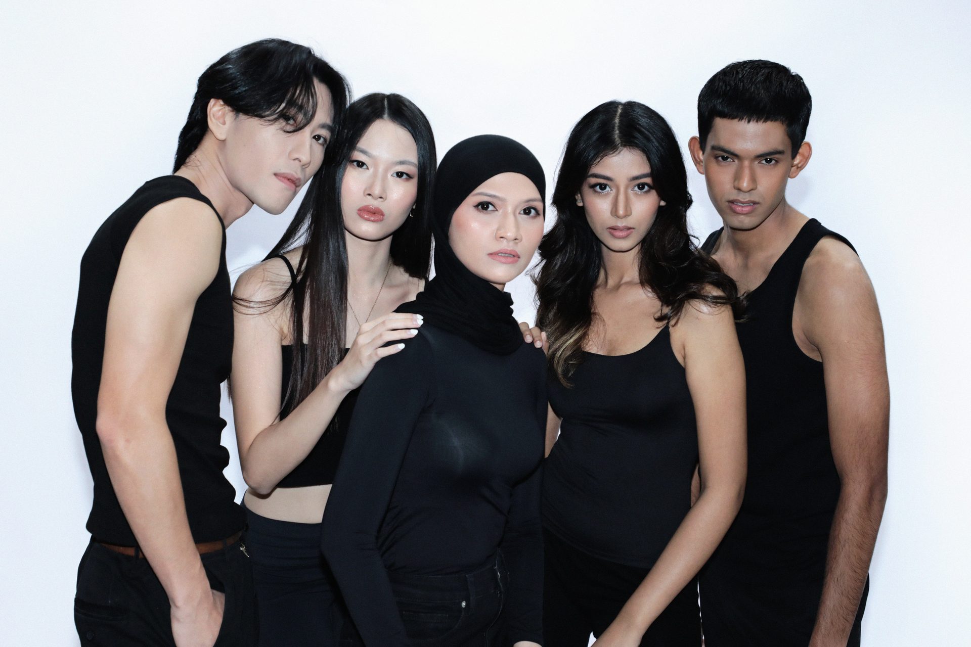 Evergreen Talents models in an editorial group shoot, Kuala Lumpur