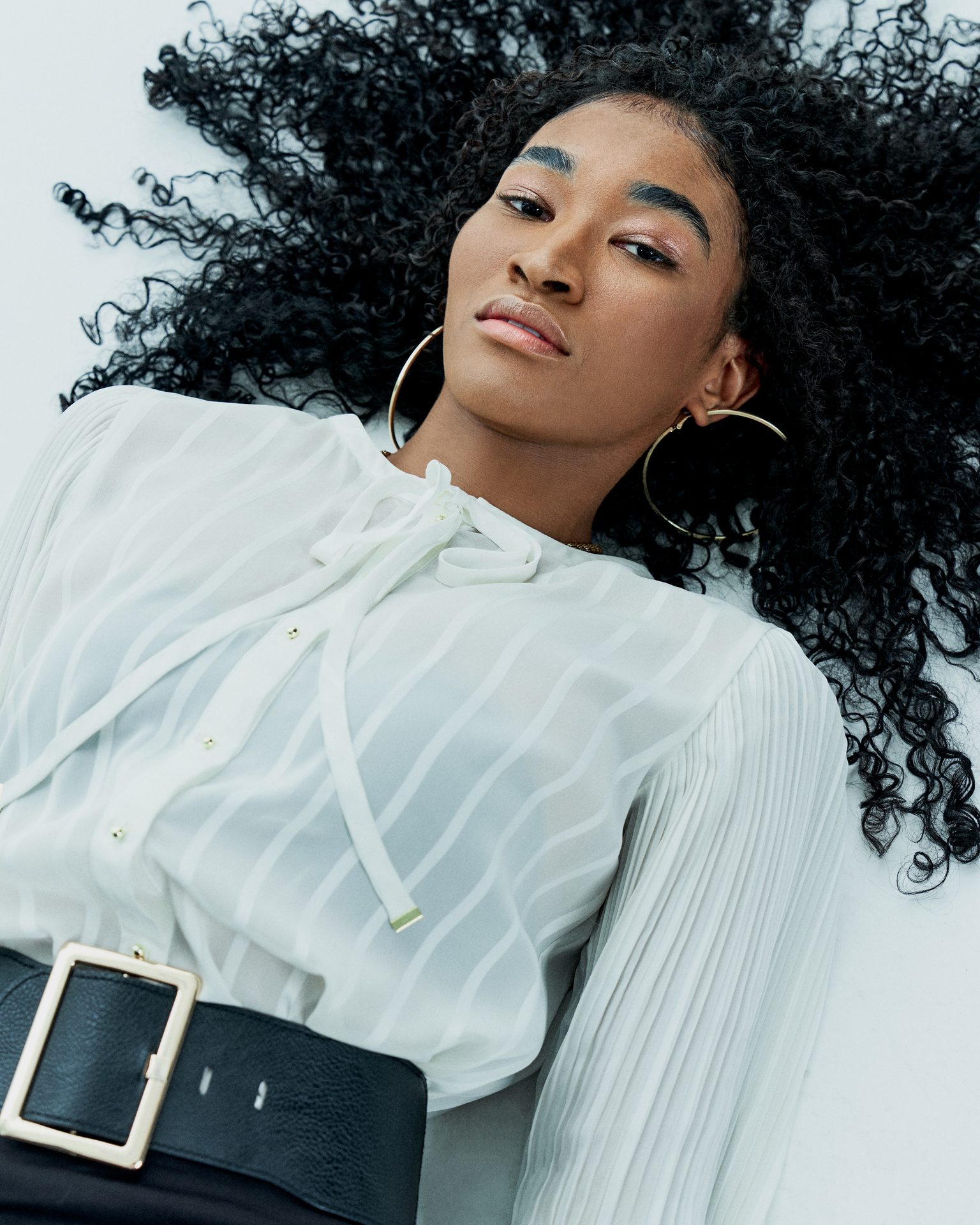 Evergreen Talents model in an editorial fashion campaign
