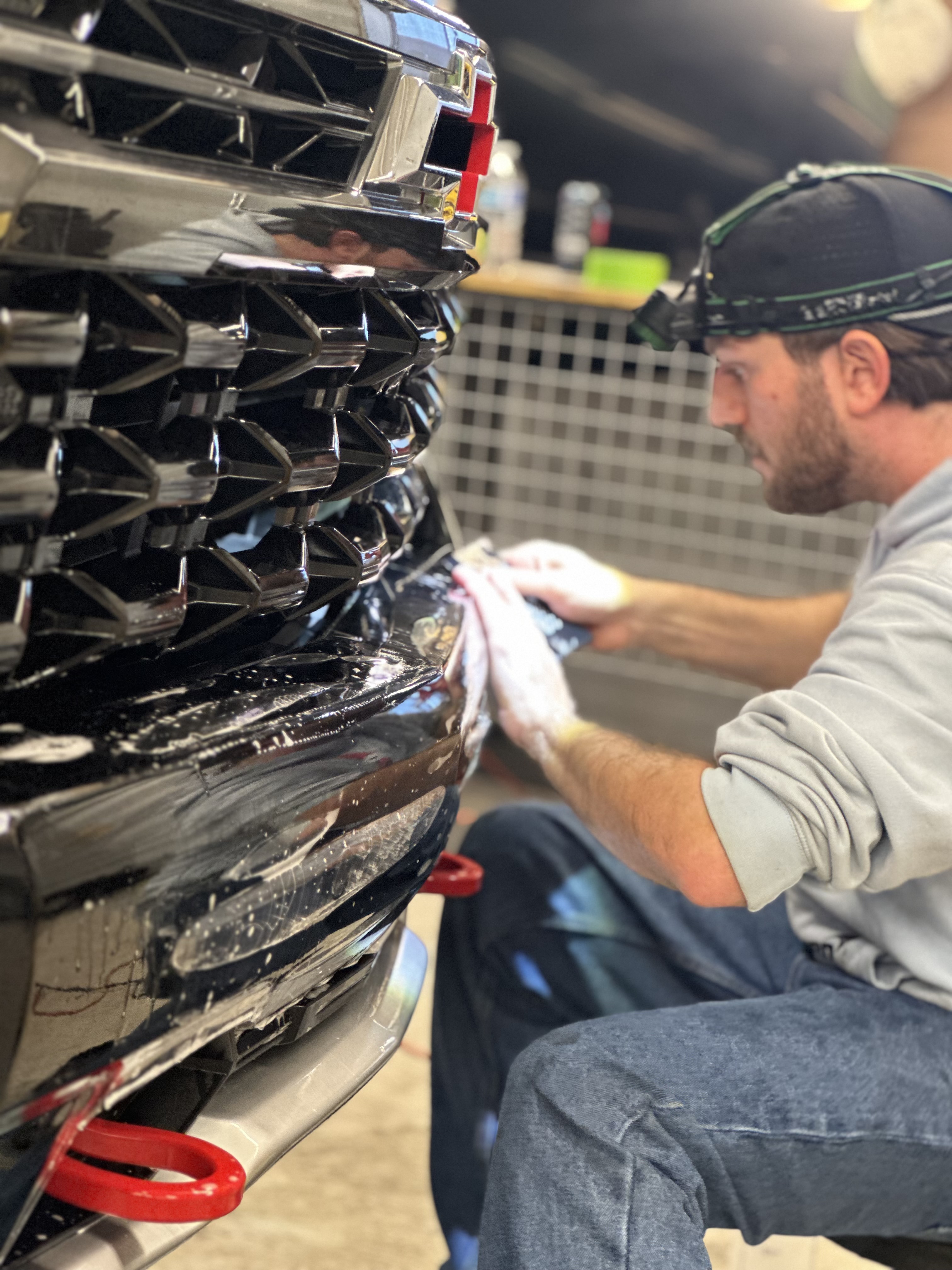 PPF installation on truck bumper at Copperstate Tint Tempe