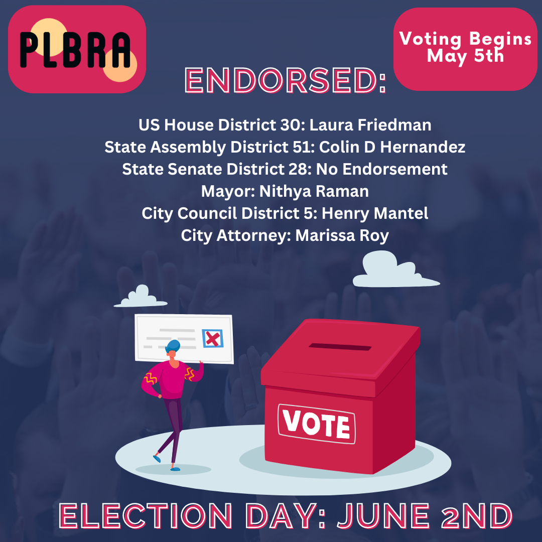 PLBRA 2026 Election Endorsements official graphic