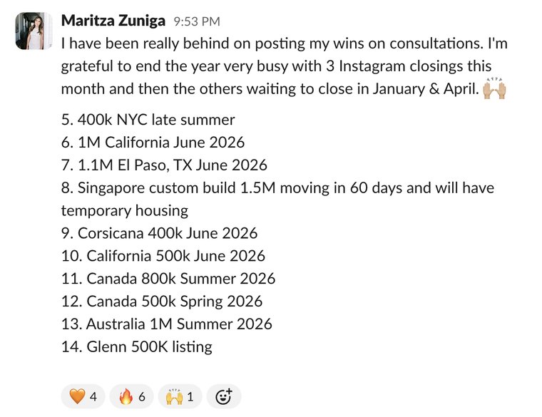 Client win shared in Slack