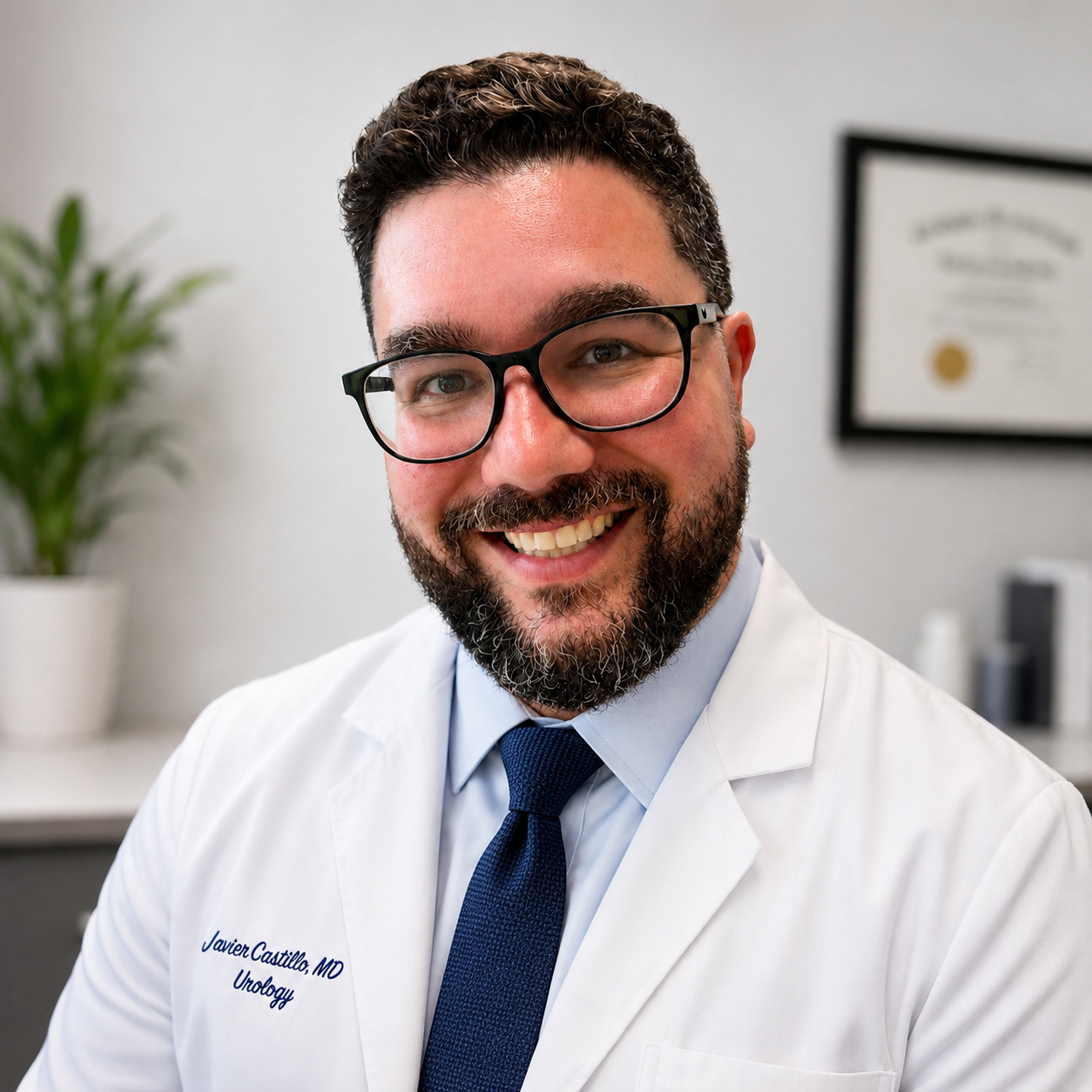 Dr. Javier Castillo Ortiz en su consultorio en Ponce, Puerto Rico
