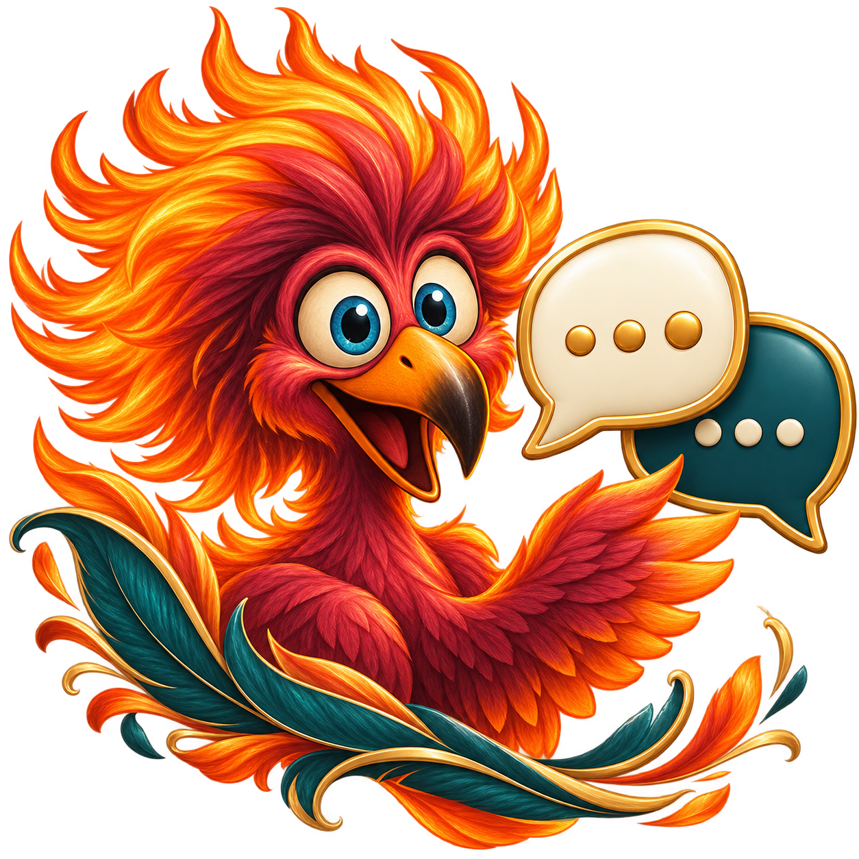 Frankie the phoenix — our AI assistant mascot