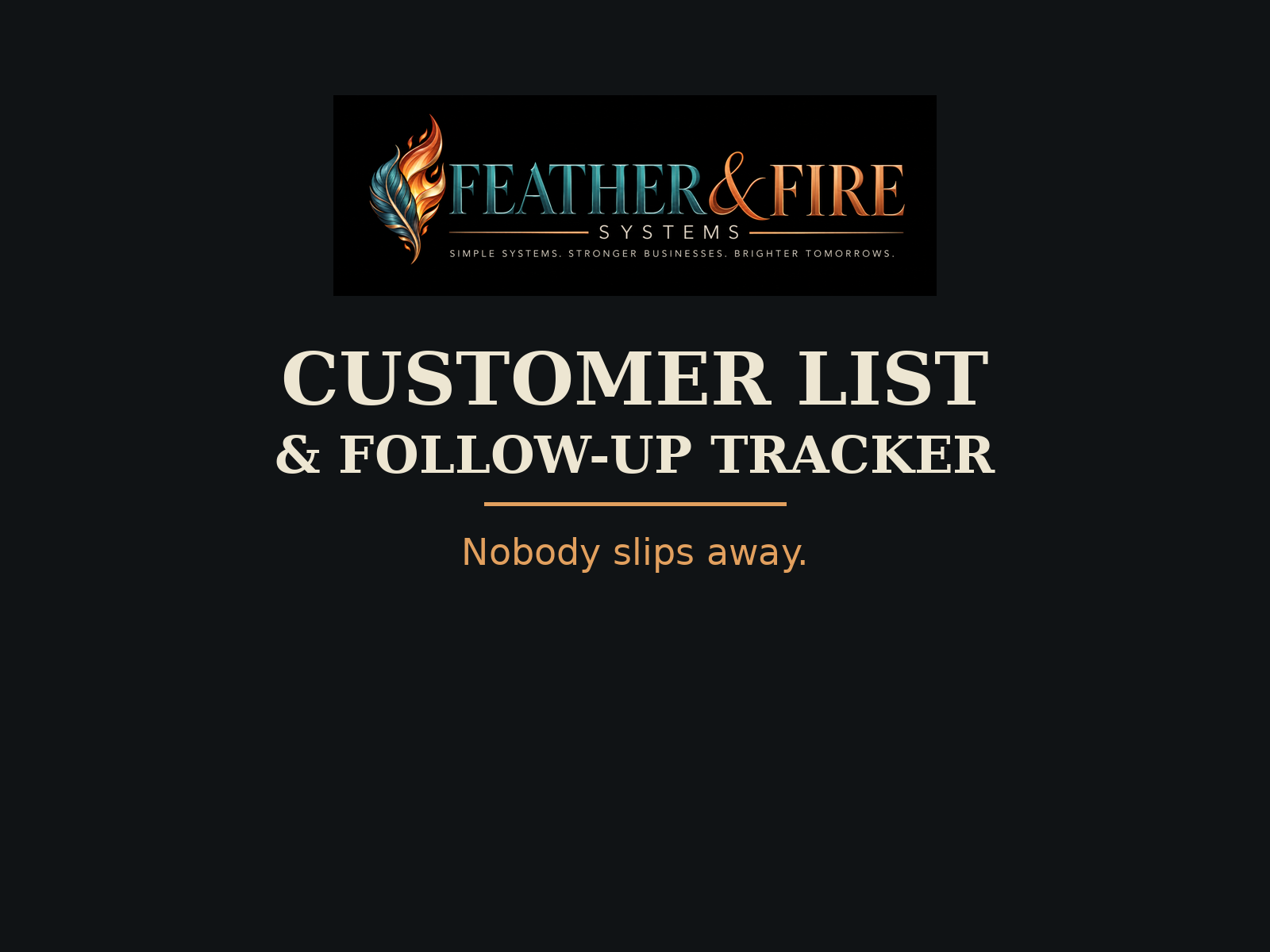 Customer List & Follow-Up Tracker