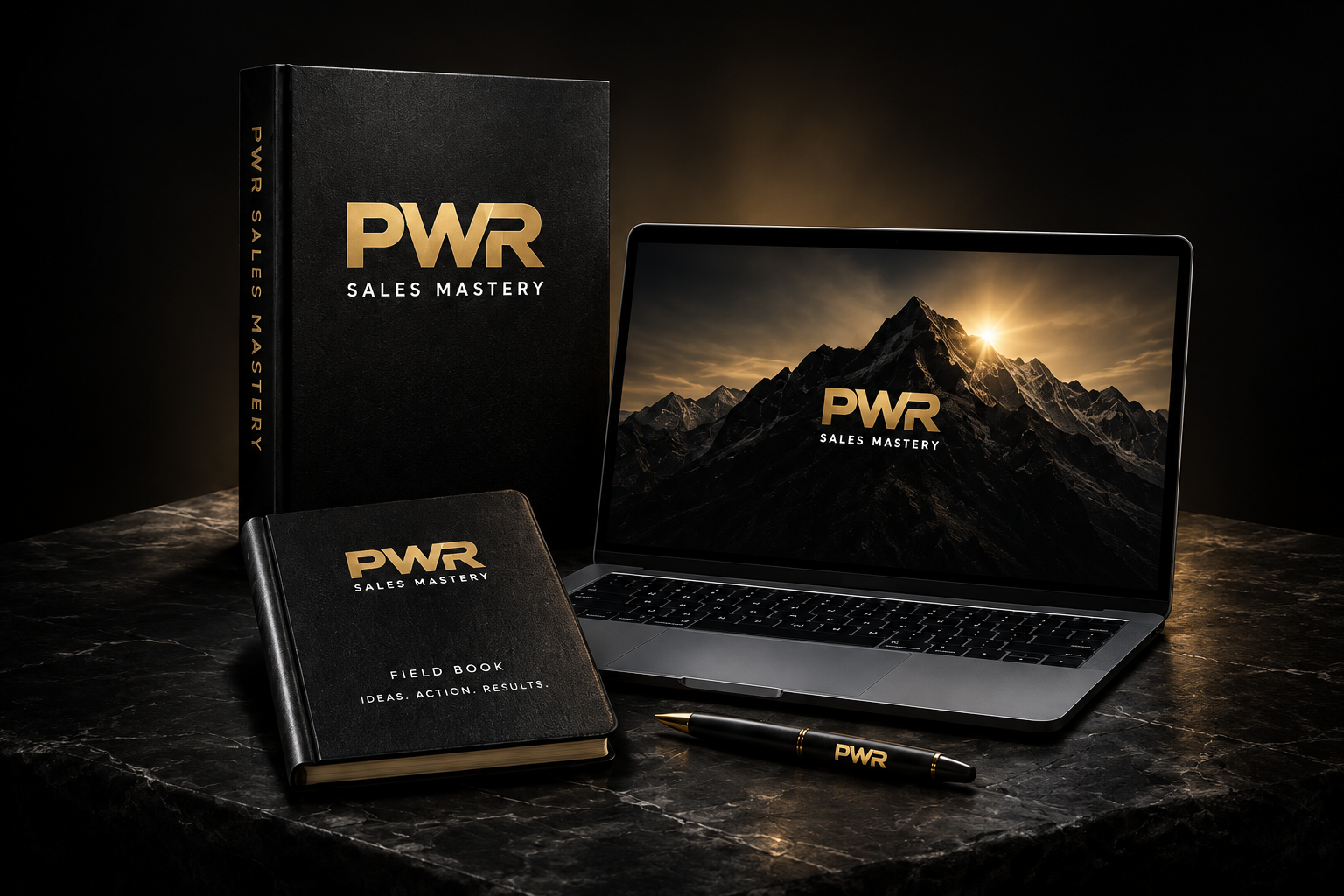 PWR Sales Mastery digital course and downloadable fieldbook illustration