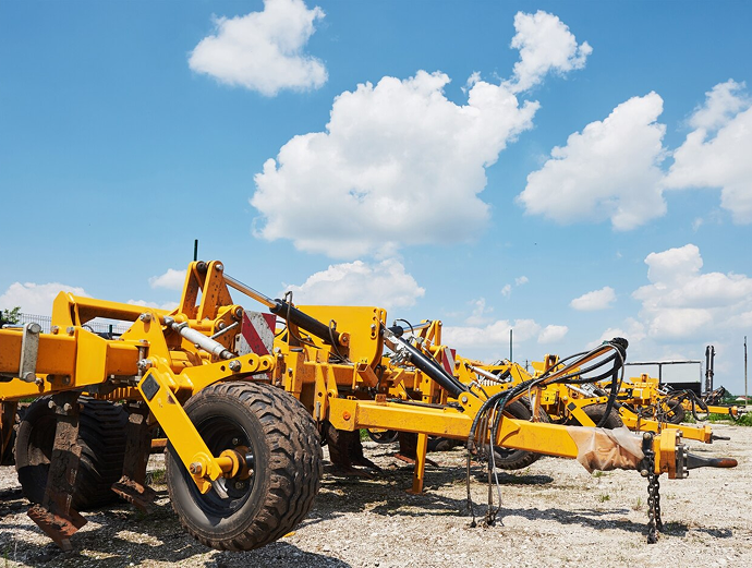 Rental equipment on a yard