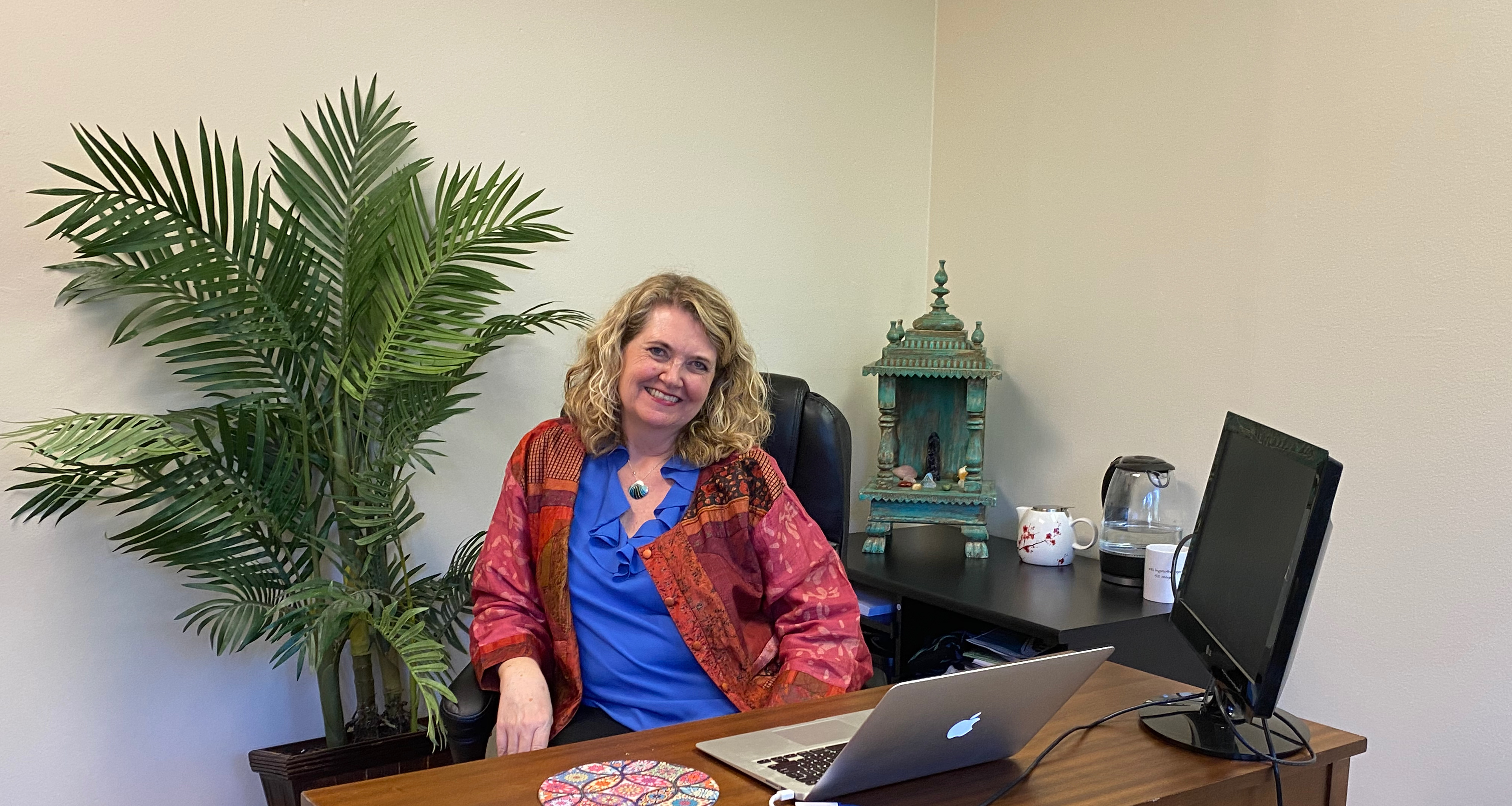 Michelle Walters in her Pleasant Hill hypnotherapy office