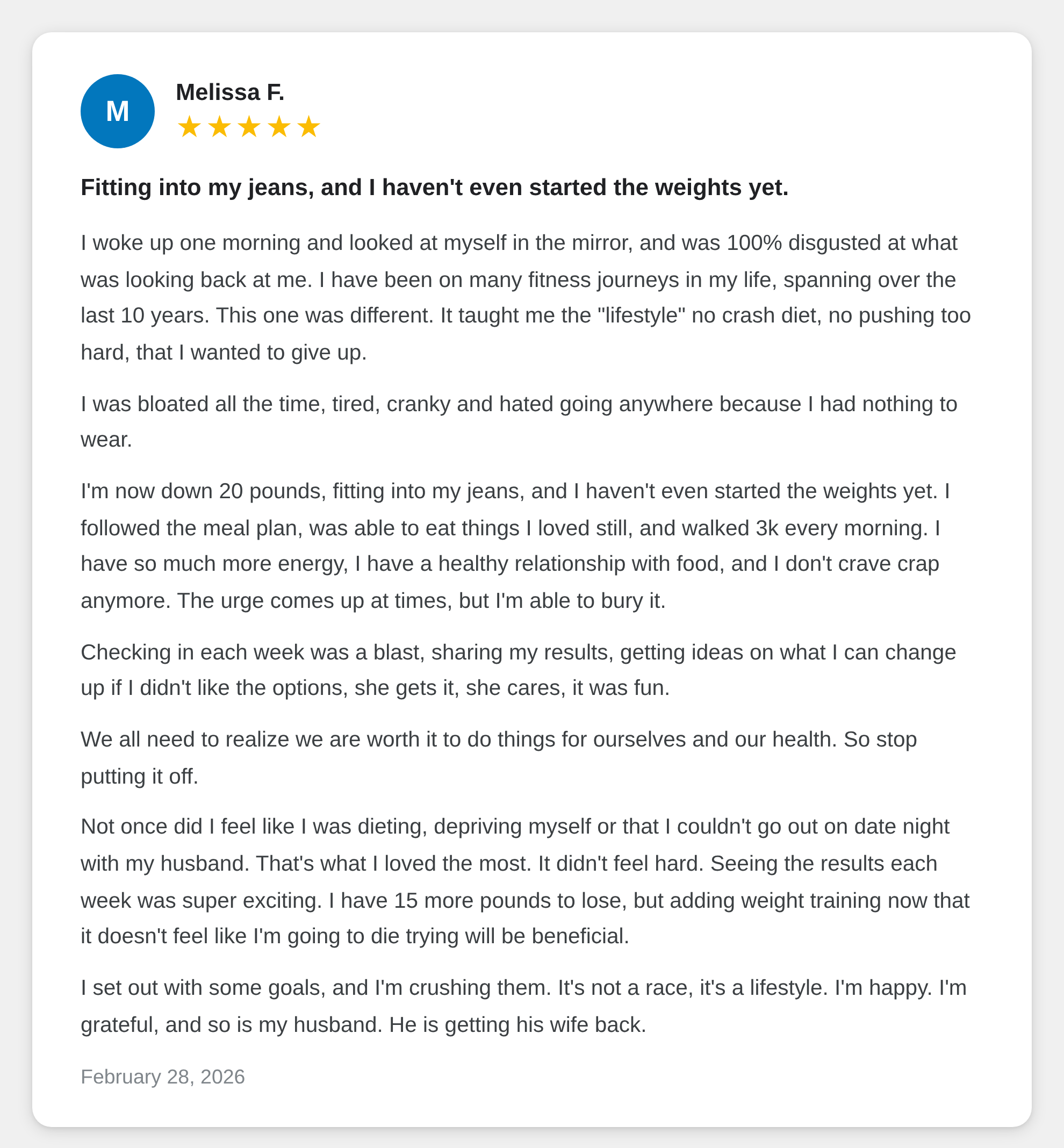 Client testimonial