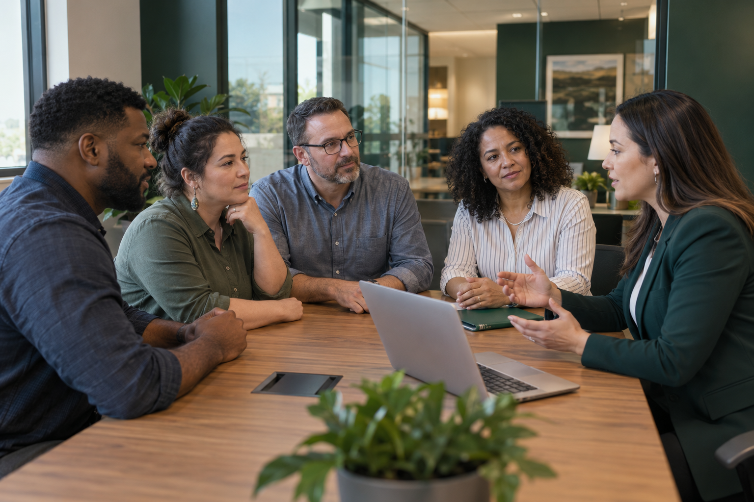 Business owners meeting with a funding specialist