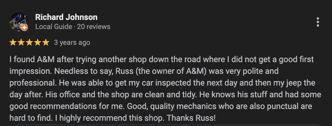 A&M Service Center - Auto Repair Shop Review