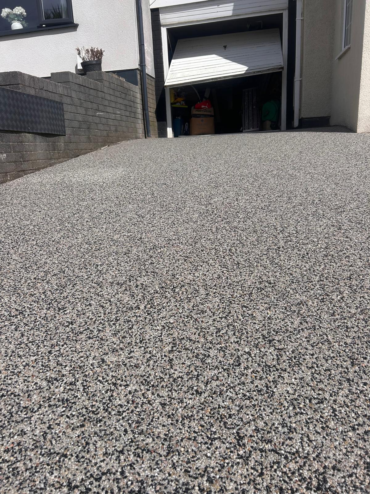 Resin driveway cleaning and resealing project in Newport 3
