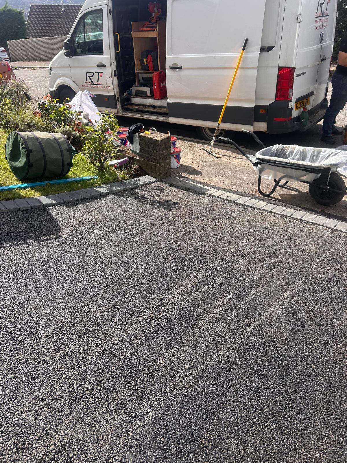 Resin driveway cleaning and resealing project in Newport 5