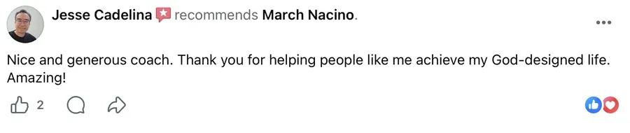 Facebook recommendation for March Nacino