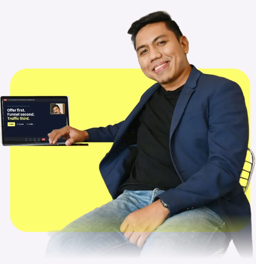 March Nacino at his laptop, presenting a live workshop on Zoom