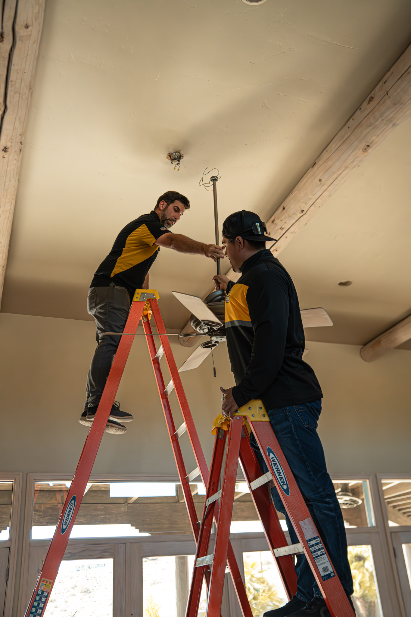 All Faze Electric workers on the ladder