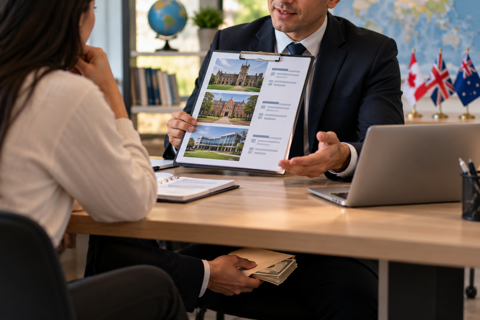 Financial papers and a calculator, representing referral fees