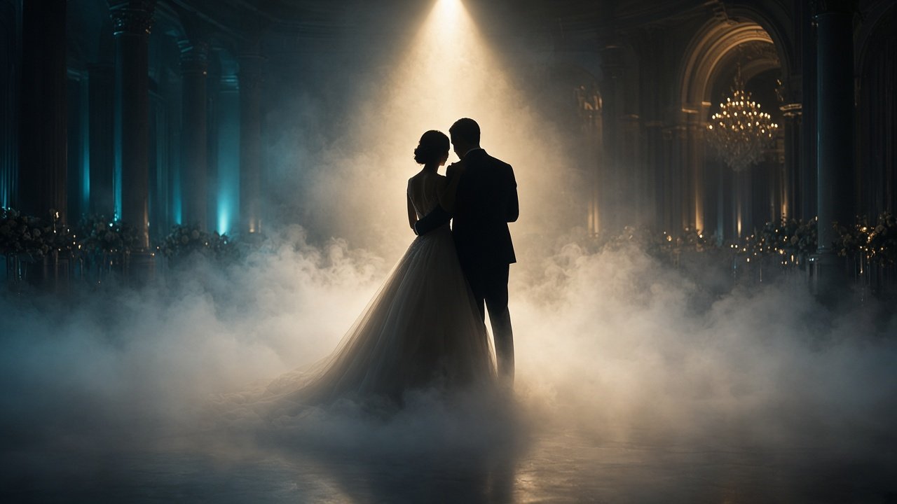 Dancing on the cloud with cold sparks in a barn venue