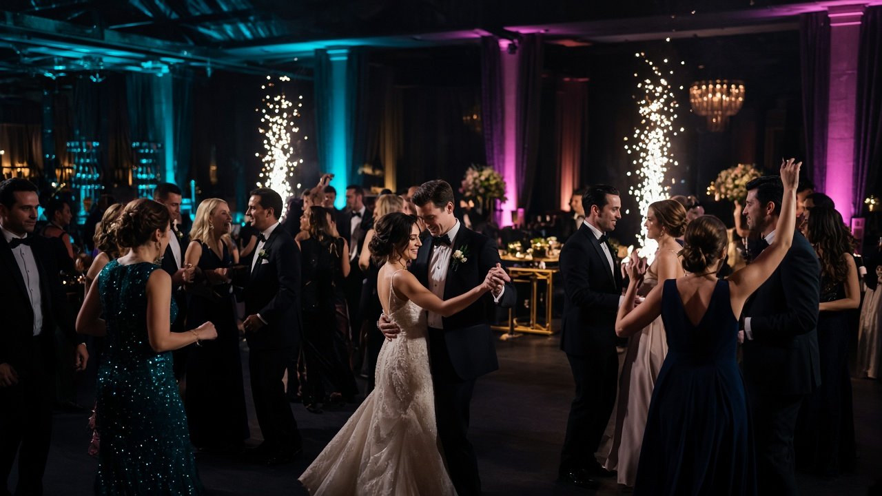 Cloud first dance in a barn venue