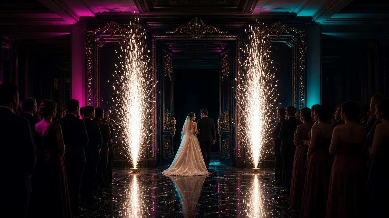 Grand entrance through cold sparks