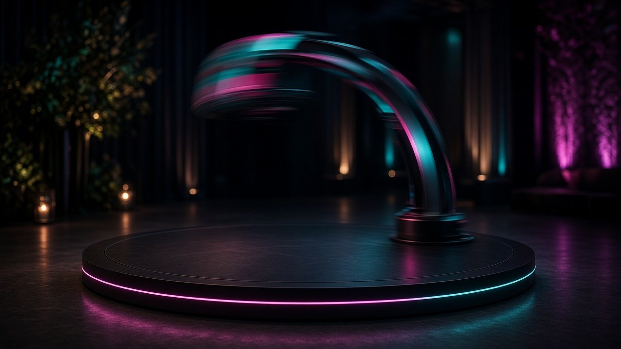 360 photo booth platform with spinning camera arm