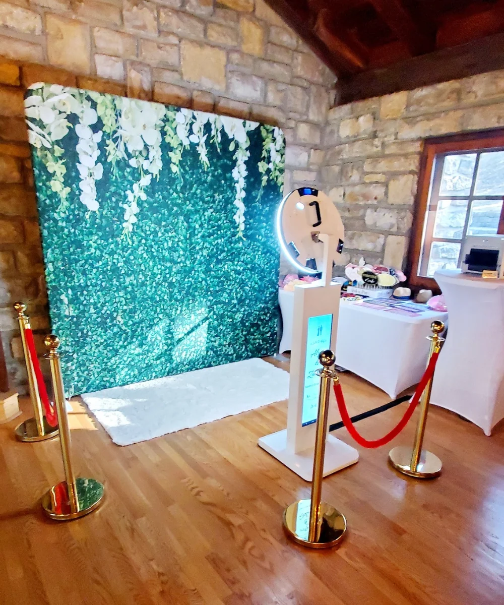 Digital photo booth with backdrop