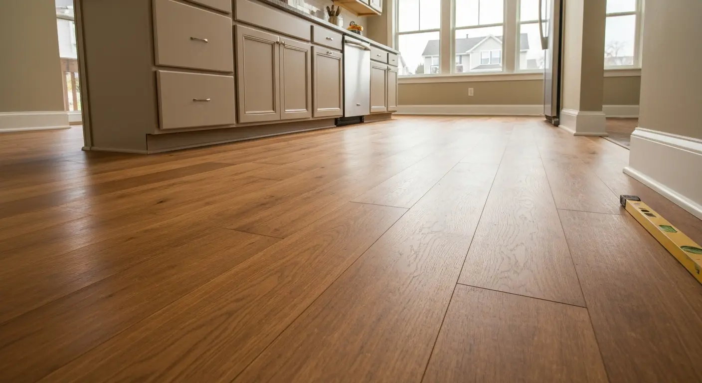 Wood flooring in kitchen