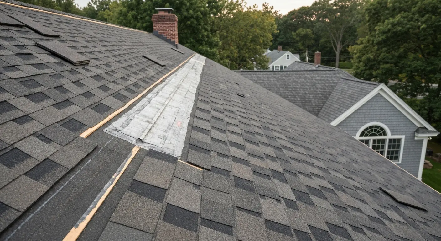 Shingle installation on new home