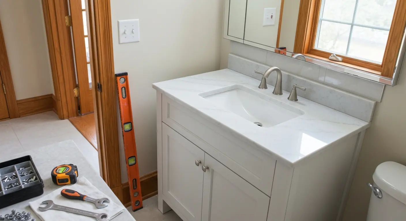 Bathroom vanity installation