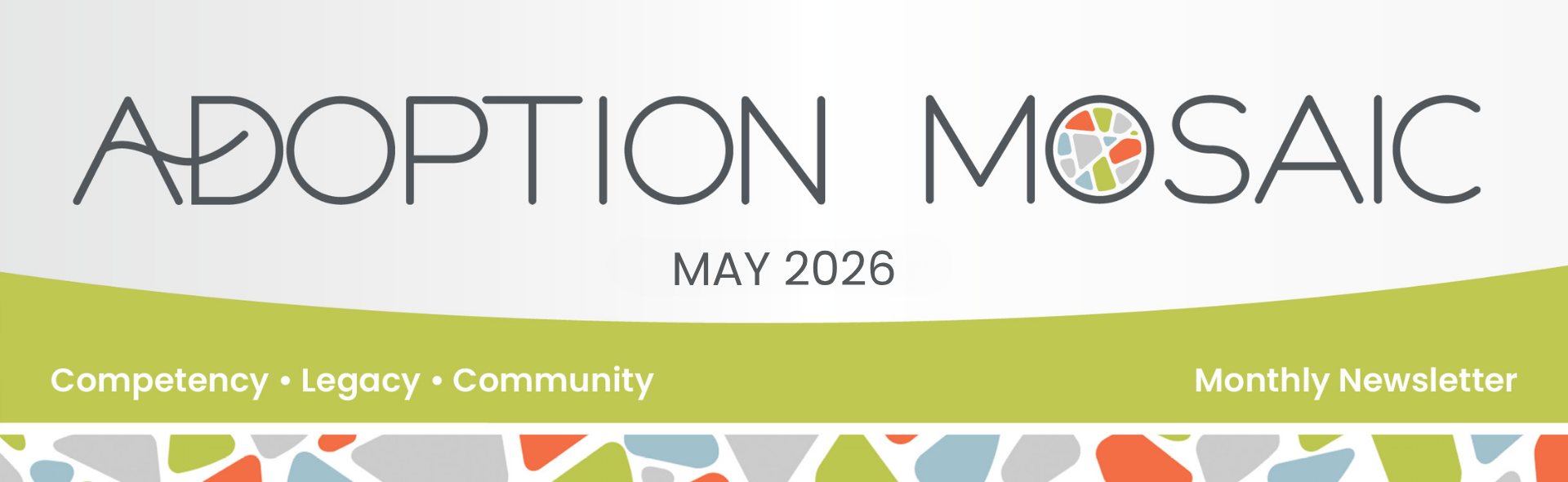 Branded Adoption Mosaic banner with label 