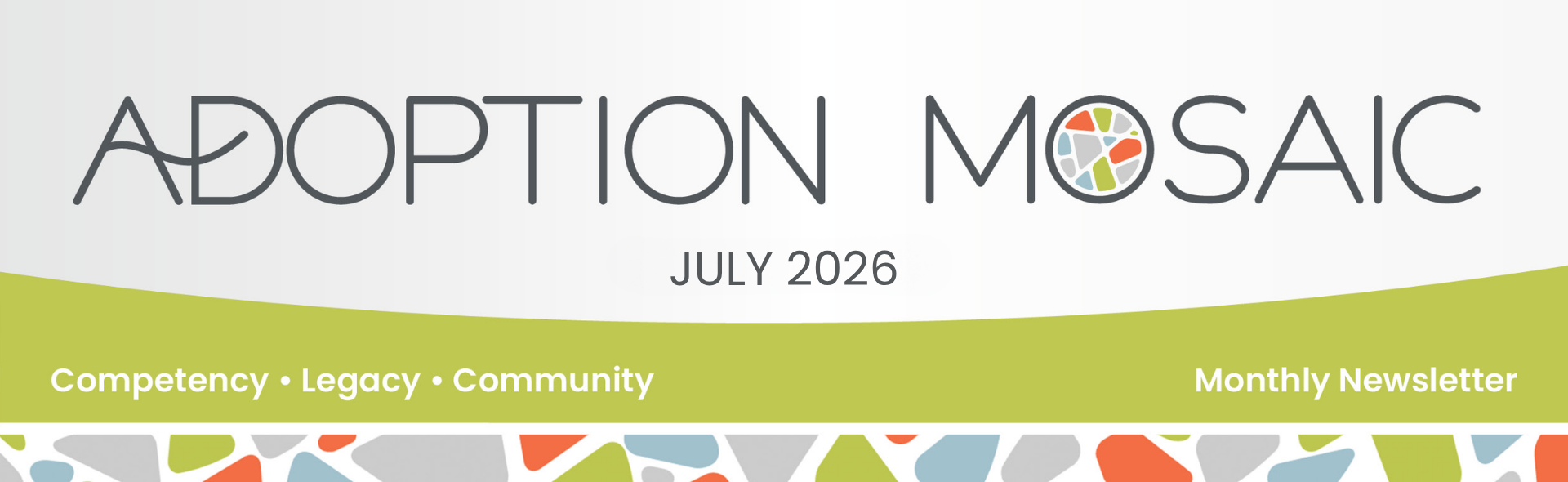 Branded Adoption Mosaic banner with label 
