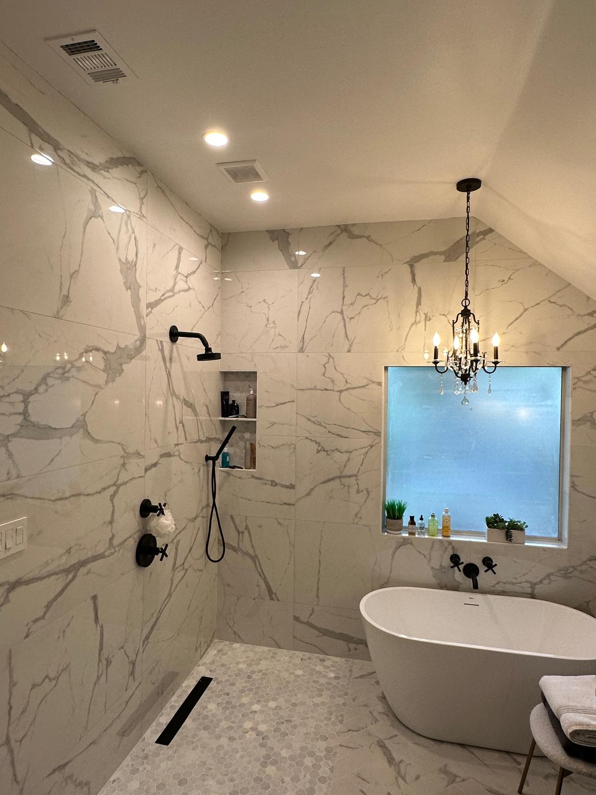 Calacatta Noir Master Bath Renovation Gallery 1