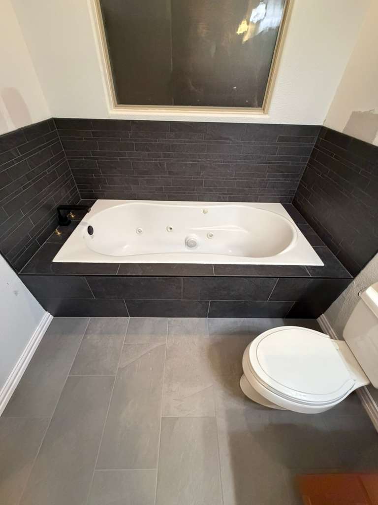 Dark Slate Master Bathroom Remodel