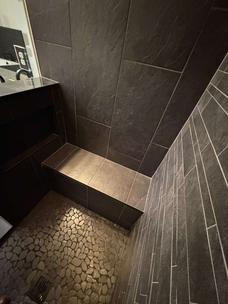 Dark Slate Master Bathroom Remodel Gallery 1