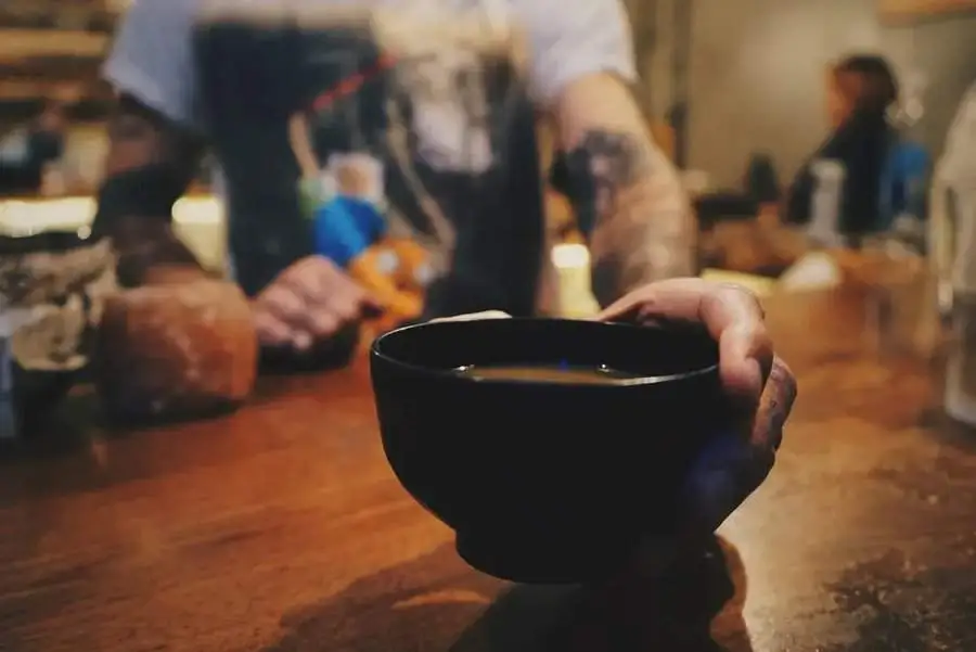 Kava bowl on a wooden table
