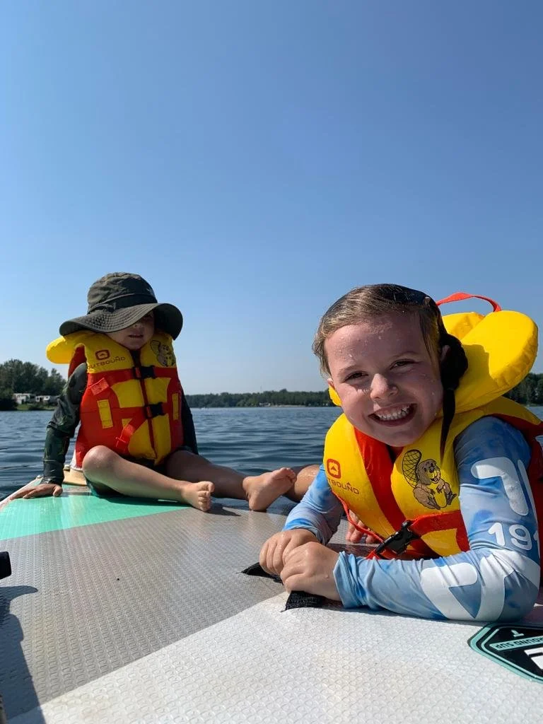 Paddle boarding on the river in Edmonton