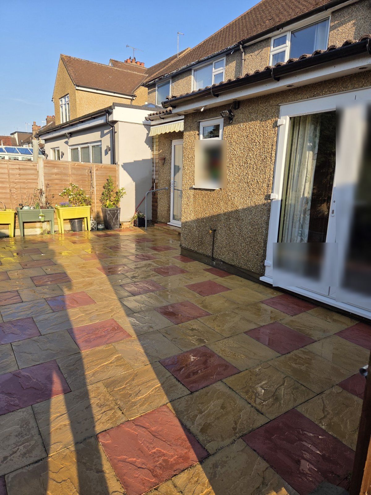 After: the same slabs along the extension, cleaned