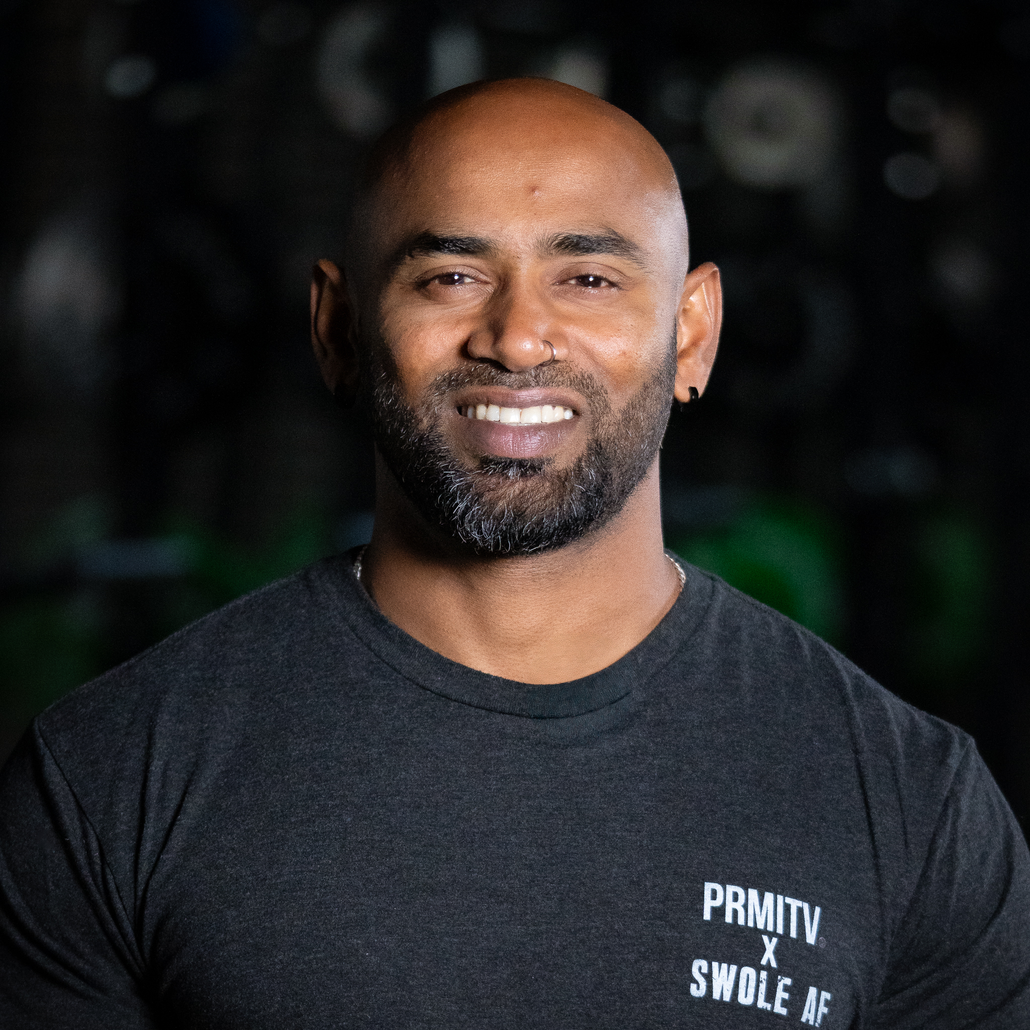 Dilshan Fernando, NASM certified personal trainer, at Primitive x Swole AF gym in Garden Grove