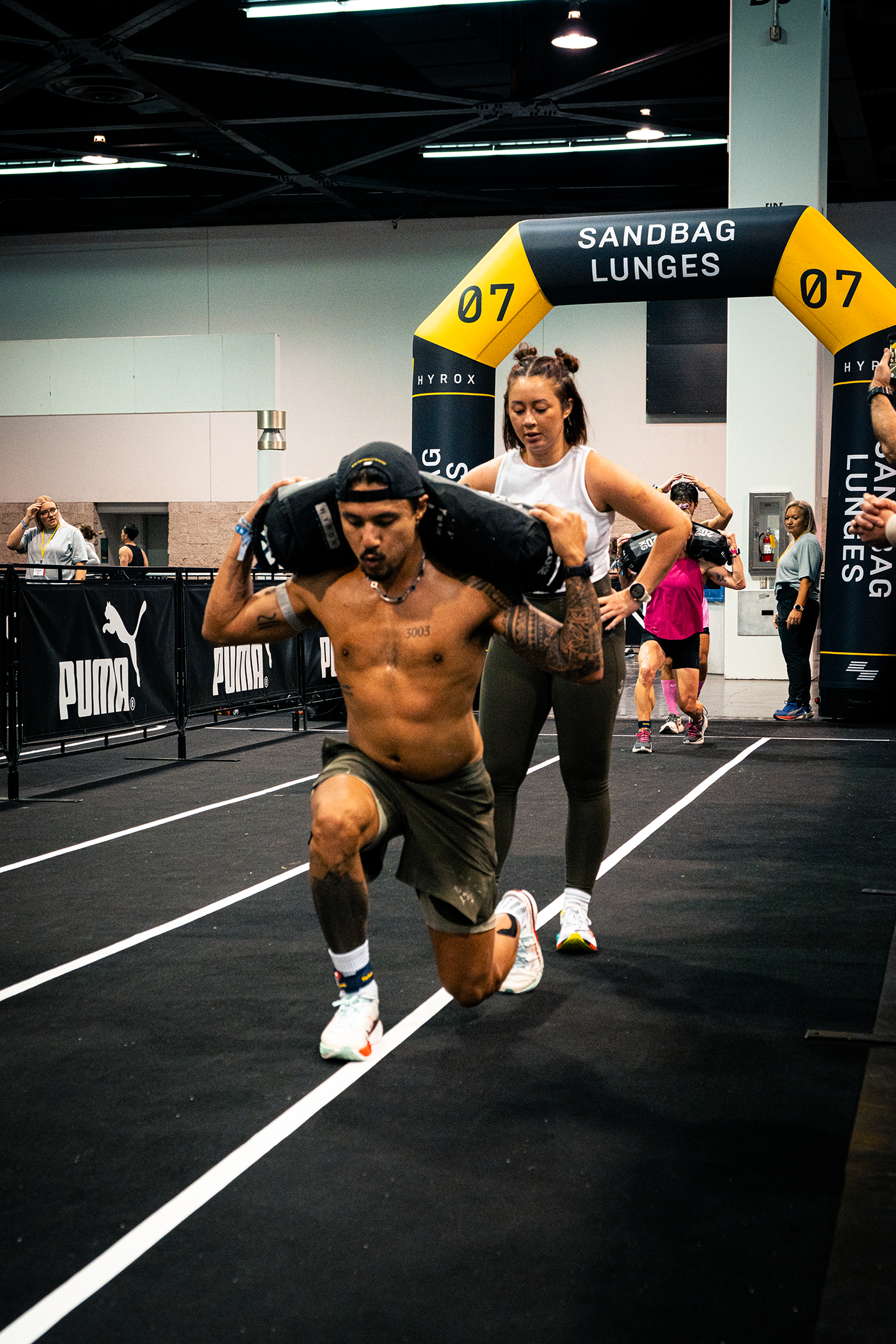 diane and jaime hyrox sandbag lunges 2025 diane and jaime hyrox sandbag lunges 2025