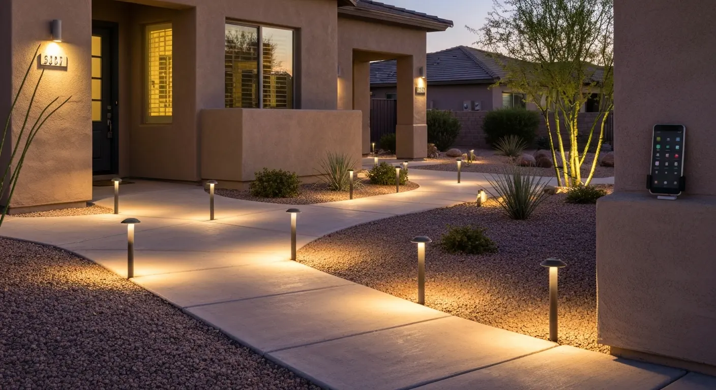 Smart outdoor lighting system with app control