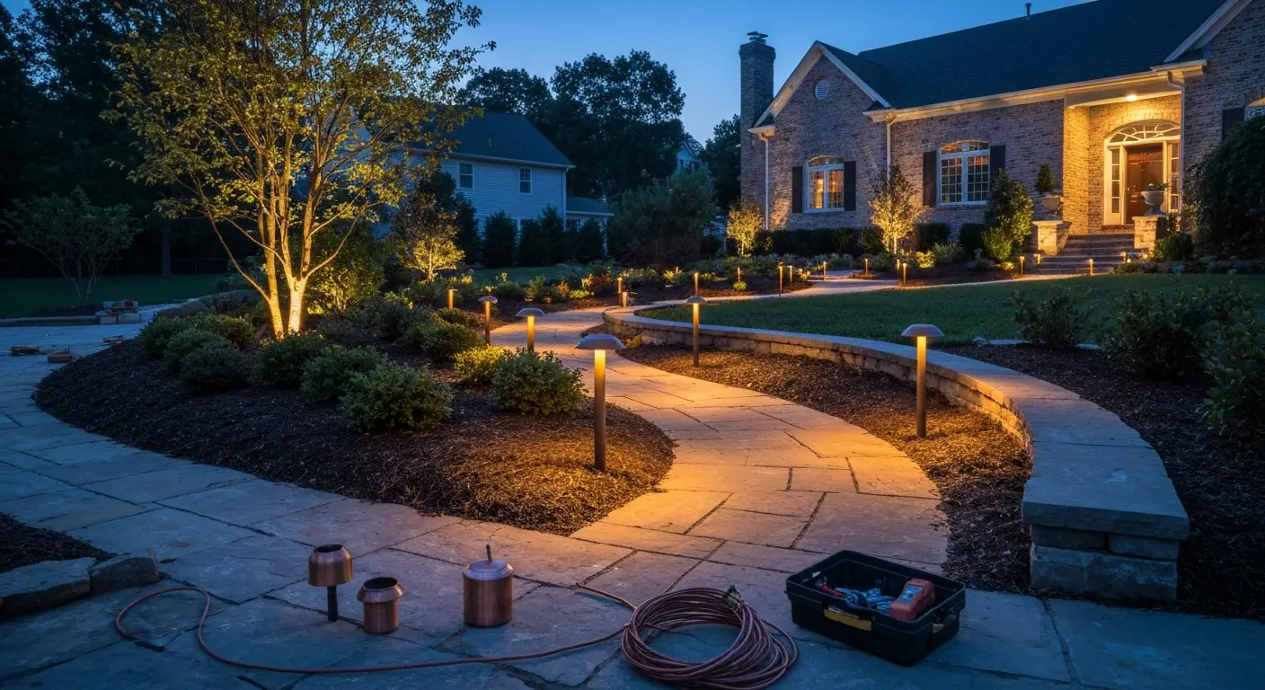 Landscape lighting installation