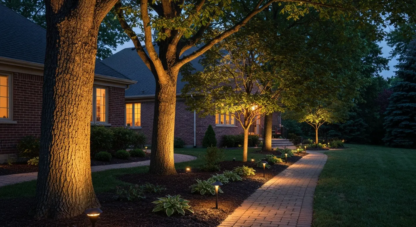 Landscape lighting installation in Batavia