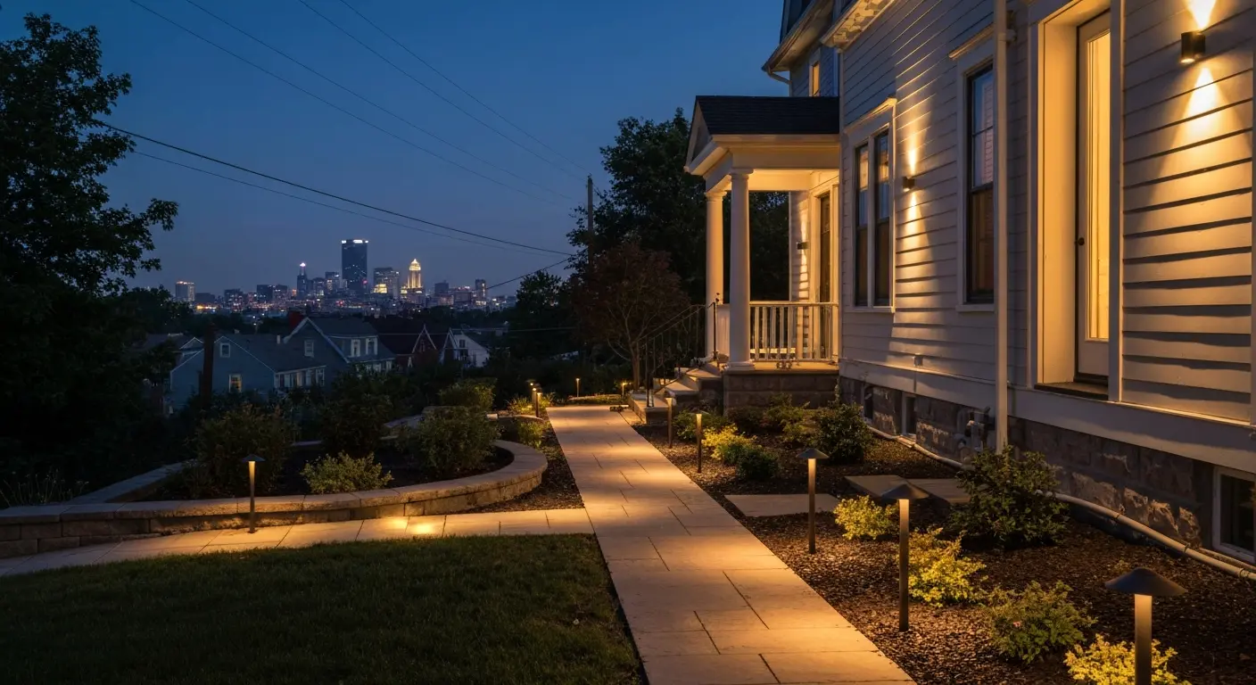 Outdoor lighting for security and ambiance
